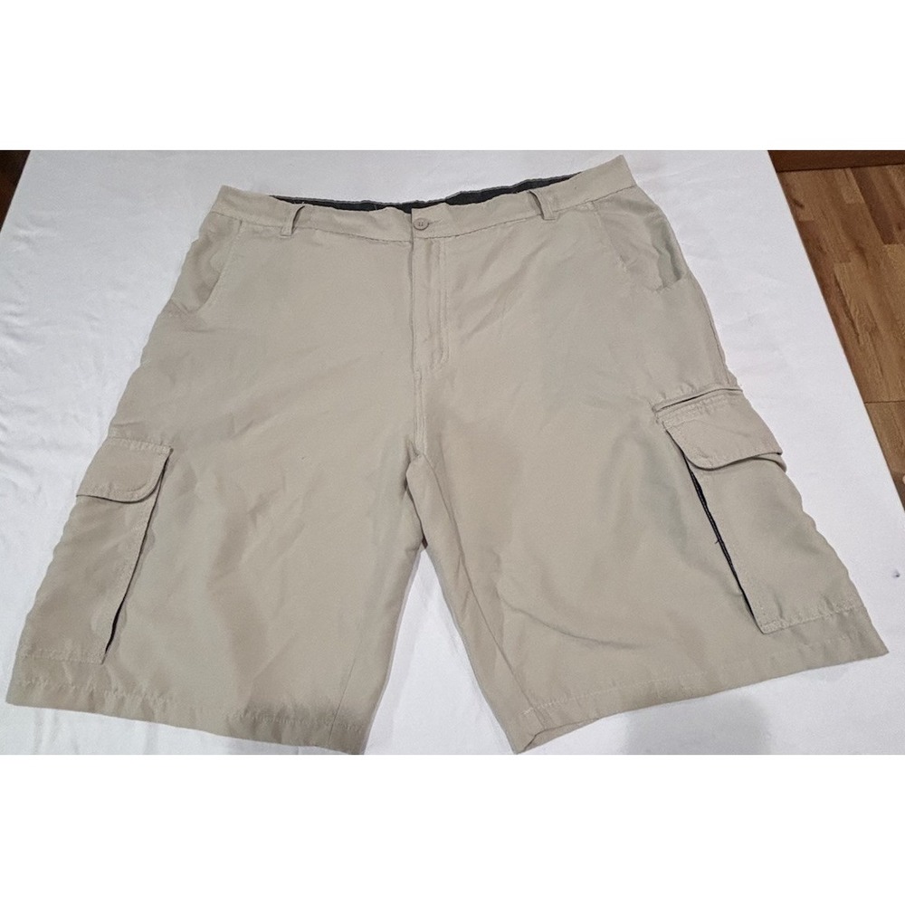 Burnside Khaki Performance Cargo Shorts Active Stretch Size 40